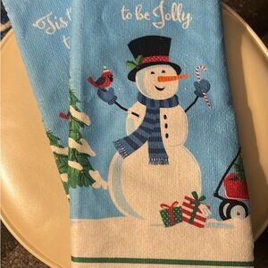 Festive Snowman Holiday Towel